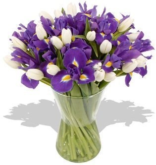 Букет из Ирисов и Тюльпанов «Лунный вальс» Букет из Ирисов и Тюльпанов «Лунный вальс»