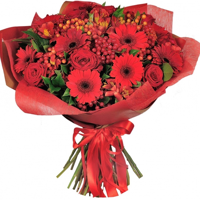 Букет из Роз, Альстромерий и Гермини «Алина» Букет из Роз, Альстромерий и Гермини «Алина»