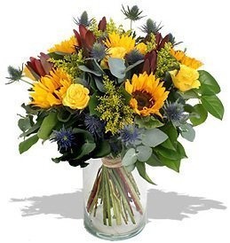 Букет из Роз, Подсолнухов и Леукадендрона «Эльдорадо» Букет из Роз, Подсолнухов и Леукадендрона «Эльдорадо»
