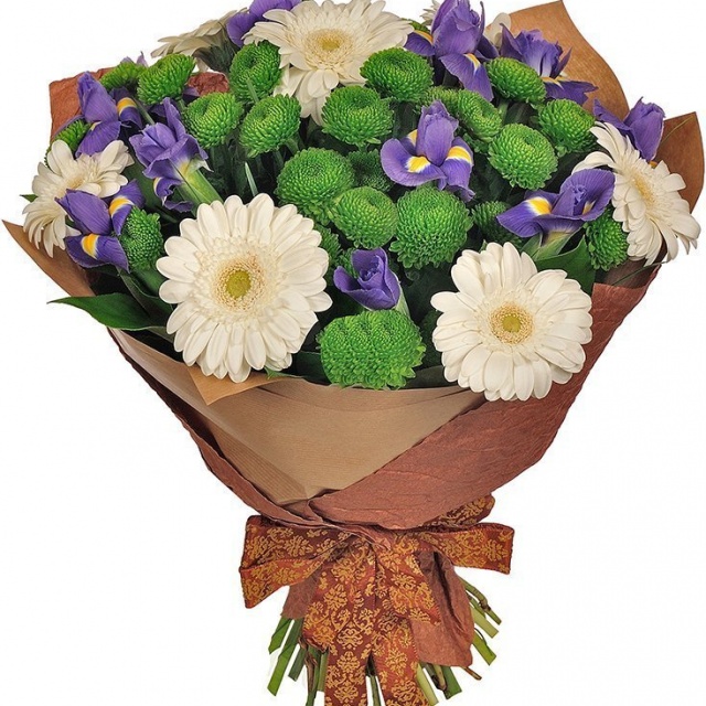 Букет из Хризантем и Гермини «Дыхание августа» Букет из Хризантем и Гермини «Дыхание августа»