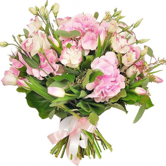 Букет из Тюльпанов и Гортензий «Берег мечты» Букет из Тюльпанов и Гортензий «Берег мечты»