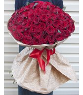 101 красная роза 80 см