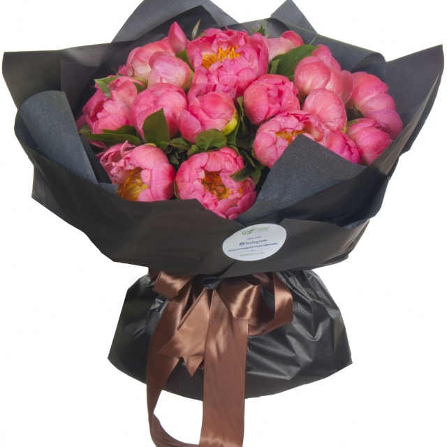 Букет из коралловых Пионов «Роскошные пионы» Букет из коралловых Пионов «Роскошные пионы»