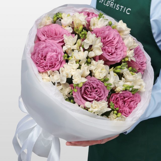 Букет из Роз и Фрезий «Весенние цветы» Букет из Роз и Фрезий «Весенние цветы»