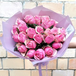 Роза 40 см Кения розовая 25 шт