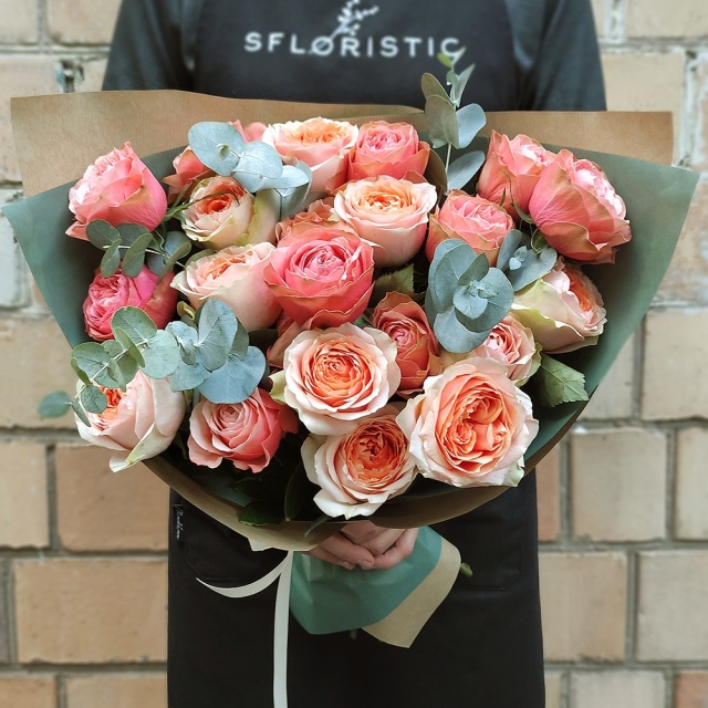 Букет из Пионовидных Роз «Кахала» 19 шт Букет из Пионовидных Роз «Кахала» 19 шт