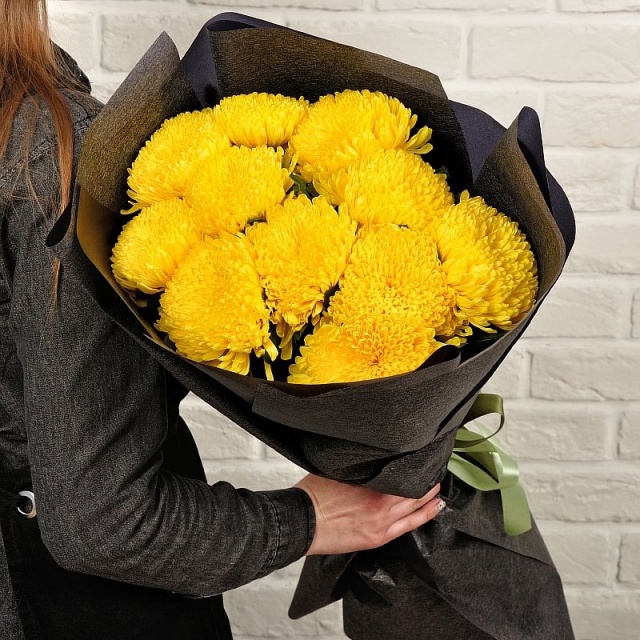 Букет из желтых Хризантем «Деко» Букет из желтых Хризантем «Деко»