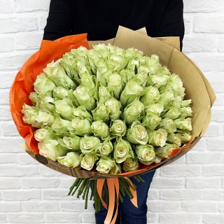 Букет белых кенийских роз «Прекрасной»