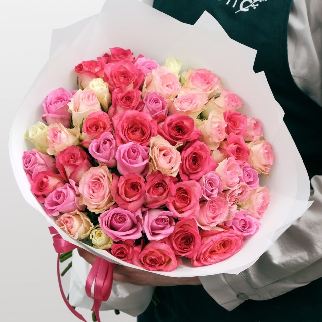 Букет из Роз Кения 51 шт 40 см «Маргарита» Букет из Роз Кения 51 шт 40 см «Маргарита»