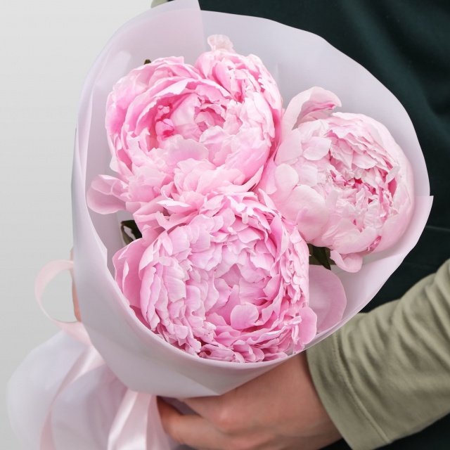 Букет из 3 Пионов «Лямур» Букет из 3 Пионов «Лямур»