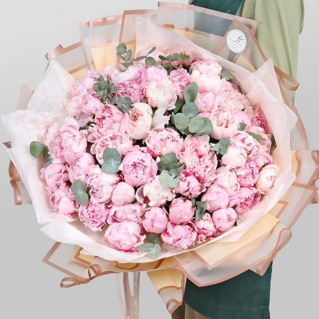 Букет из Пионов и Эвкалипта «Розовый лимонад» Букет из Пионов и Эвкалипта «Розовый лимонад»