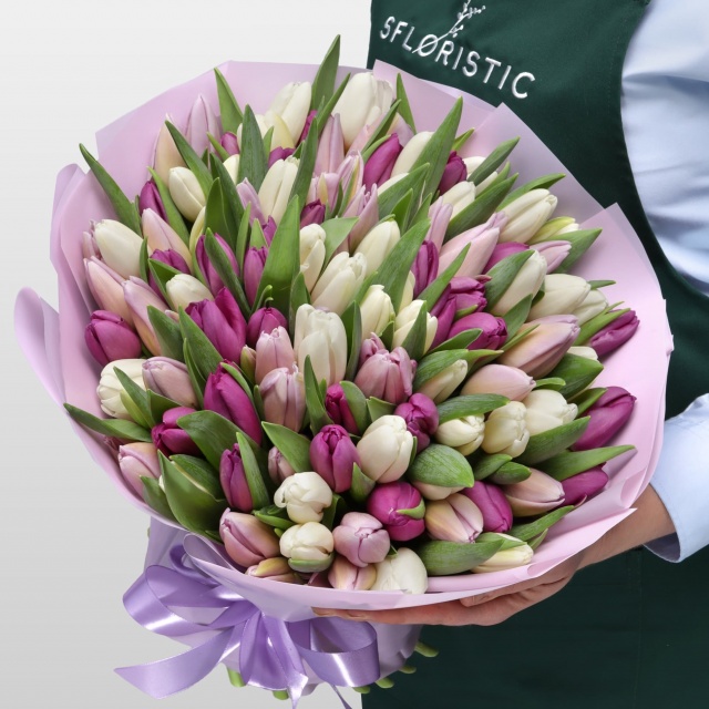 Букет из Тюльпанов «Нескучные тюльпаны» Букет из Тюльпанов «Нескучные тюльпаны»