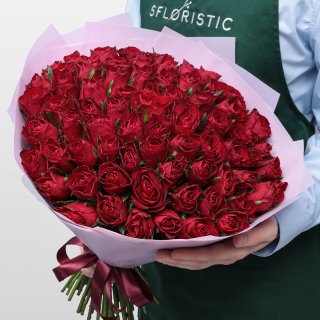 Букет из красных Роз Кения 40 см 75 шт «Огни Оперы» Букет из красных Роз Кения 40 см 75 шт «Огни Оперы»