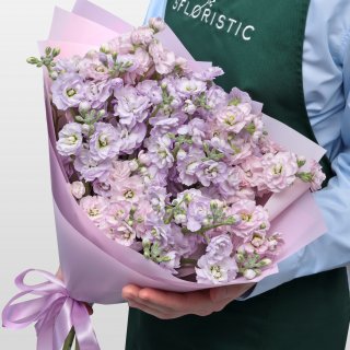 Букет из сиреневых Кустовых Маттиол «Дымчатый Флер» Букет из сиреневых Кустовых Маттиол «Дымчатый Флер»