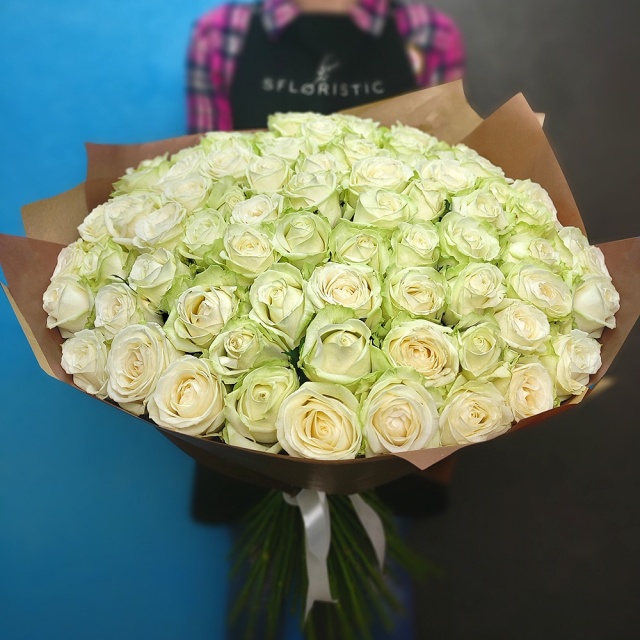 101 белая роза 80 см 101 белая роза 80 см