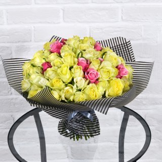 Роза Кения нежный микс 101шт 40 см Роза Кения нежный микс 101шт 40 см