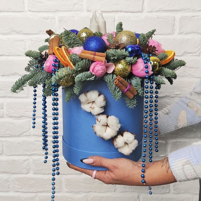 Новогодняя композиция Синяя Новогодняя композиция Синяя