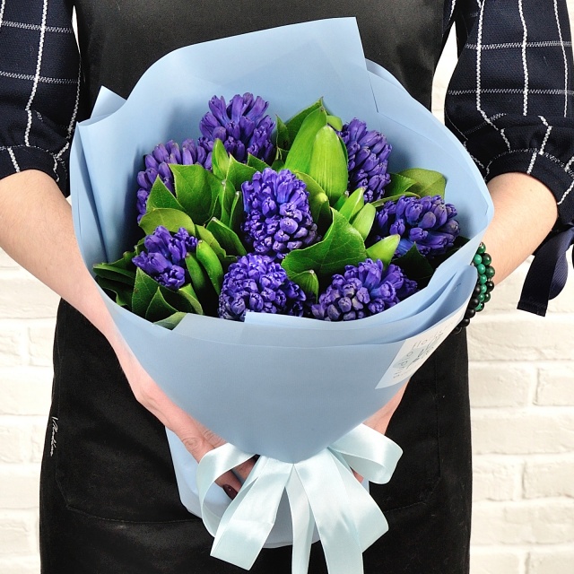 Букет из Синих Гиацинтов «Сапфировый Блюз» Букет из Синих Гиацинтов «Сапфировый Блюз»