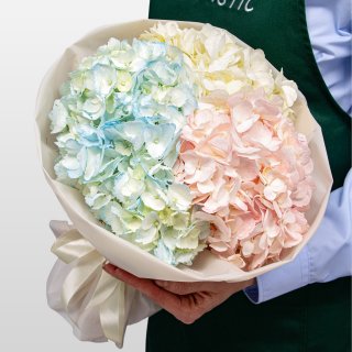 Букет из разноцветных Гортензий «Акварельный микс» Букет из разноцветных Гортензий «Акварельный микс»