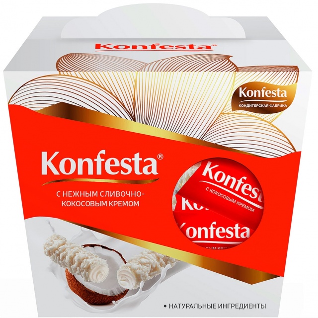 Конфеты Konfesta с кокосовой начинкой 150 гр Конфеты Konfesta с кокосовой начинкой 150 гр