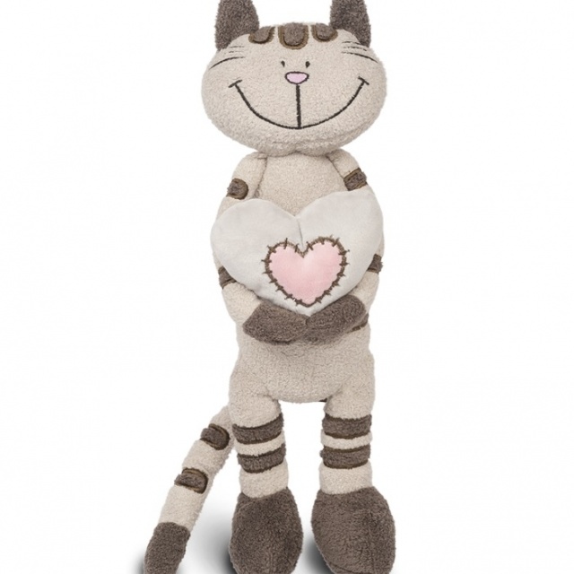Мягкая Игрушка Кот Полосатик с Сердцем Мягкая Игрушка Кот Полосатик с Сердцем