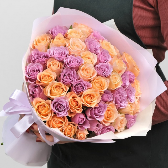 Букет из Роз 40 см 51 шт «Романс влюблённых» Букет из Роз 40 см 51 шт «Романс влюблённых»