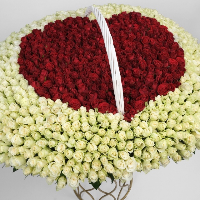 Букет из кенийских Роз 1001 шт «Пламенное Сердце» Букет из кенийских Роз 1001 шт «Пламенное Сердце»