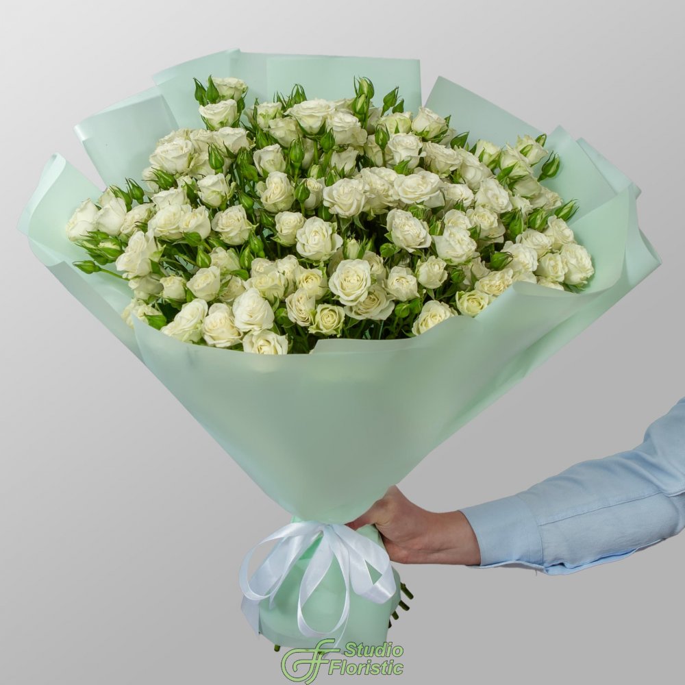 Букет из кустовых Роз «Белый шелест» Букет из кустовых Роз «Белый шелест»