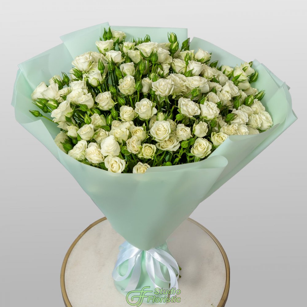 Букет из кустовых Роз «Белый шелест» Букет из кустовых Роз «Белый шелест»