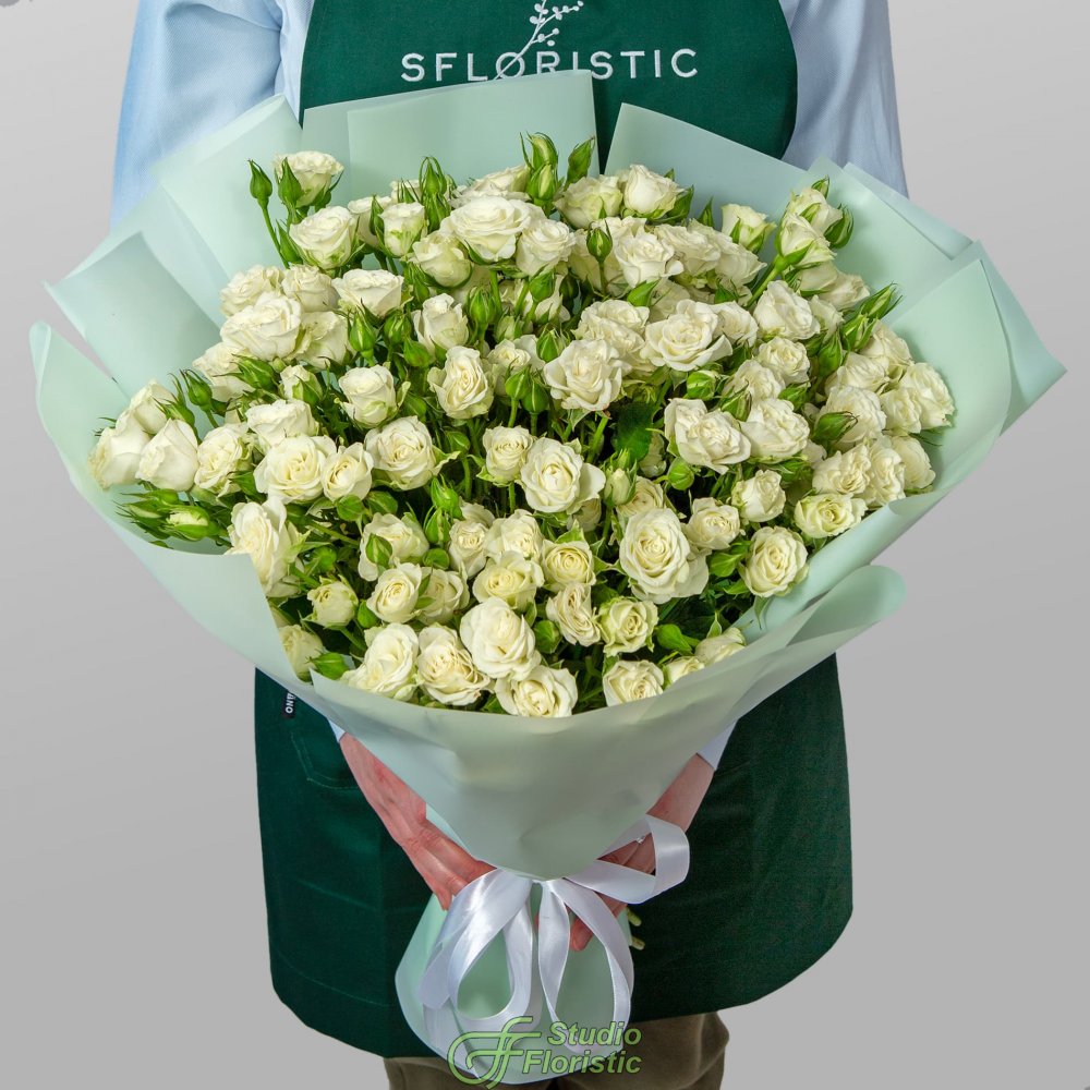 Букет из кустовых Роз «Белый шелест» Букет из кустовых Роз «Белый шелест»
