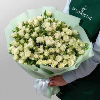 Букет из кустовых Роз «Белый шелест» Букет из кустовых Роз «Белый шелест»