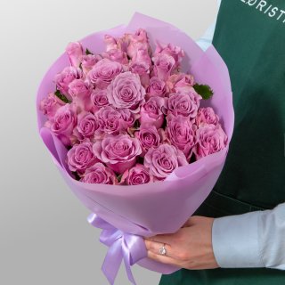Букет сиреневых Роз Кения 31 шт «Лиловая акварель» Букет сиреневых Роз Кения 31 шт «Лиловая акварель»