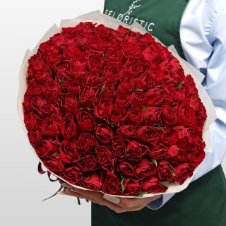 Букет Роз Кения красная 101 шт «Вечная Классика» Букет Роз Кения красная 101 шт «Вечная Классика»