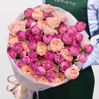 Букет Кустовых Роз «Малиновая заря» Букет Кустовых Роз «Малиновая заря»