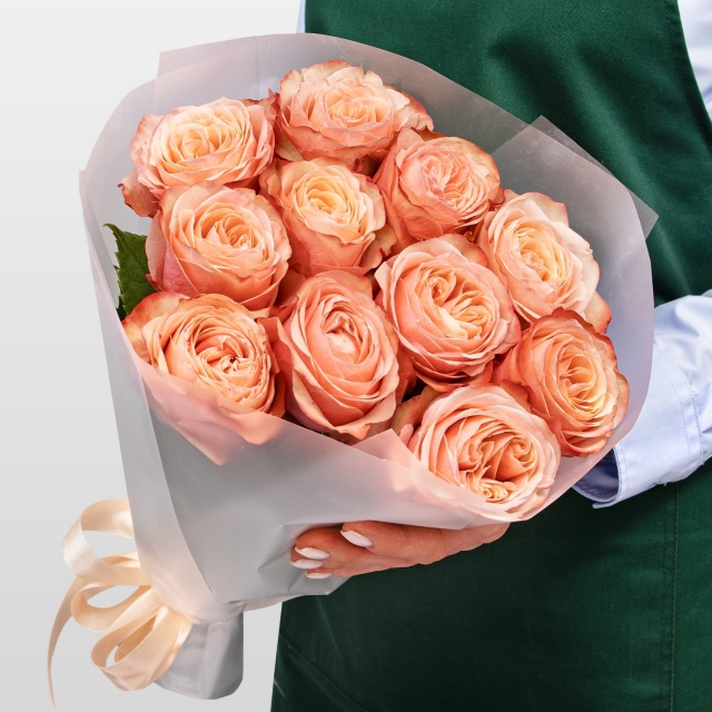 Букет Роз Эквадор 11 шт «Абрикосовый Рассвет» Букет Роз Эквадор 11 шт «Абрикосовый Рассвет»