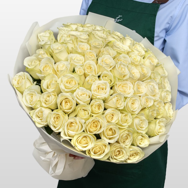 Букет Роз Кения 60 см 75 шт «Эталон чистоты» Букет Роз Кения 60 см 75 шт «Эталон чистоты»