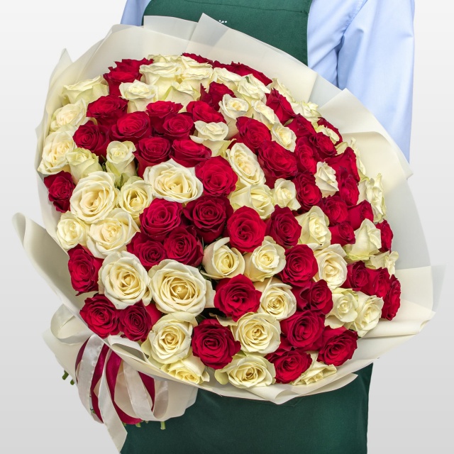 Букет Роз Кения 60 см 101 шт «Вихрь чувств» Букет Роз Кения 60 см 101 шт «Вихрь чувств»