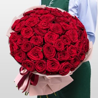 Букет из красных Роз Россия 51 шт «Огненное Сердце» Букет из красных Роз Россия 51 шт «Огненное Сердце»