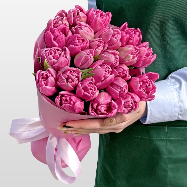 Букет розовых Пионовидных Тюльпанов 25 шт «Глубина Чувств» Букет розовых Пионовидных Тюльпанов 25 шт «Глубина Чувств»