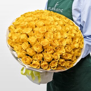 Букет желтых Роз Кения 40 см 101 шт «Сияние Души» Букет желтых Роз Кения 40 см 101 шт «Сияние Души»