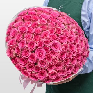 Букет розовых Роз Кения 40 см 101 шт «Сад Афродиты» Букет розовых Роз Кения 40 см 101 шт «Сад Афродиты»