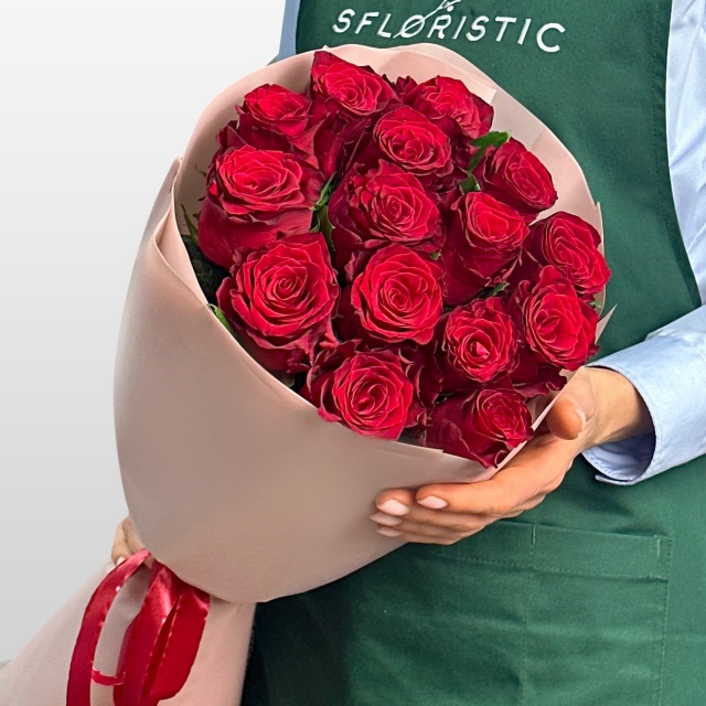 Букет из красных Роз 80 см 15 шт «Тихий Восторг» Букет из красных Роз 80 см 15 шт «Тихий Восторг»