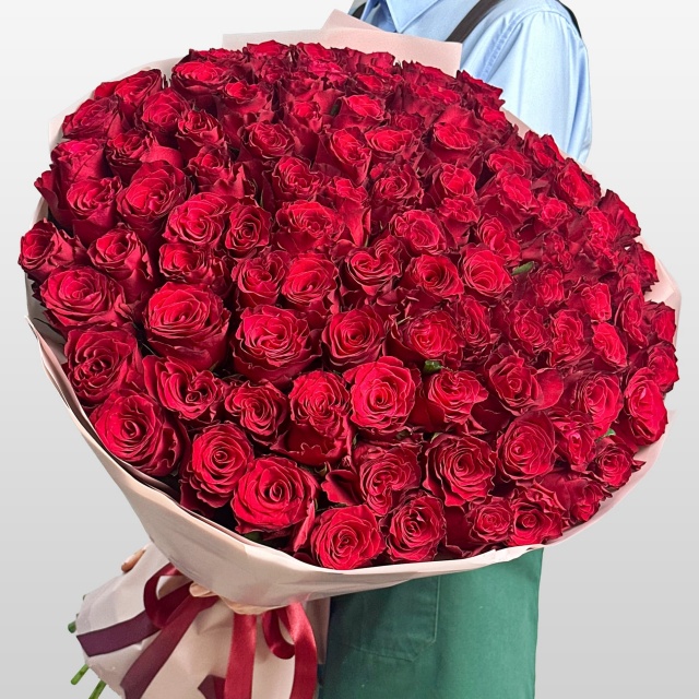 Букет из красных Роз 80 см 101 шт «Просто Люблю» Букет из красных Роз 80 см 101 шт «Просто Люблю»