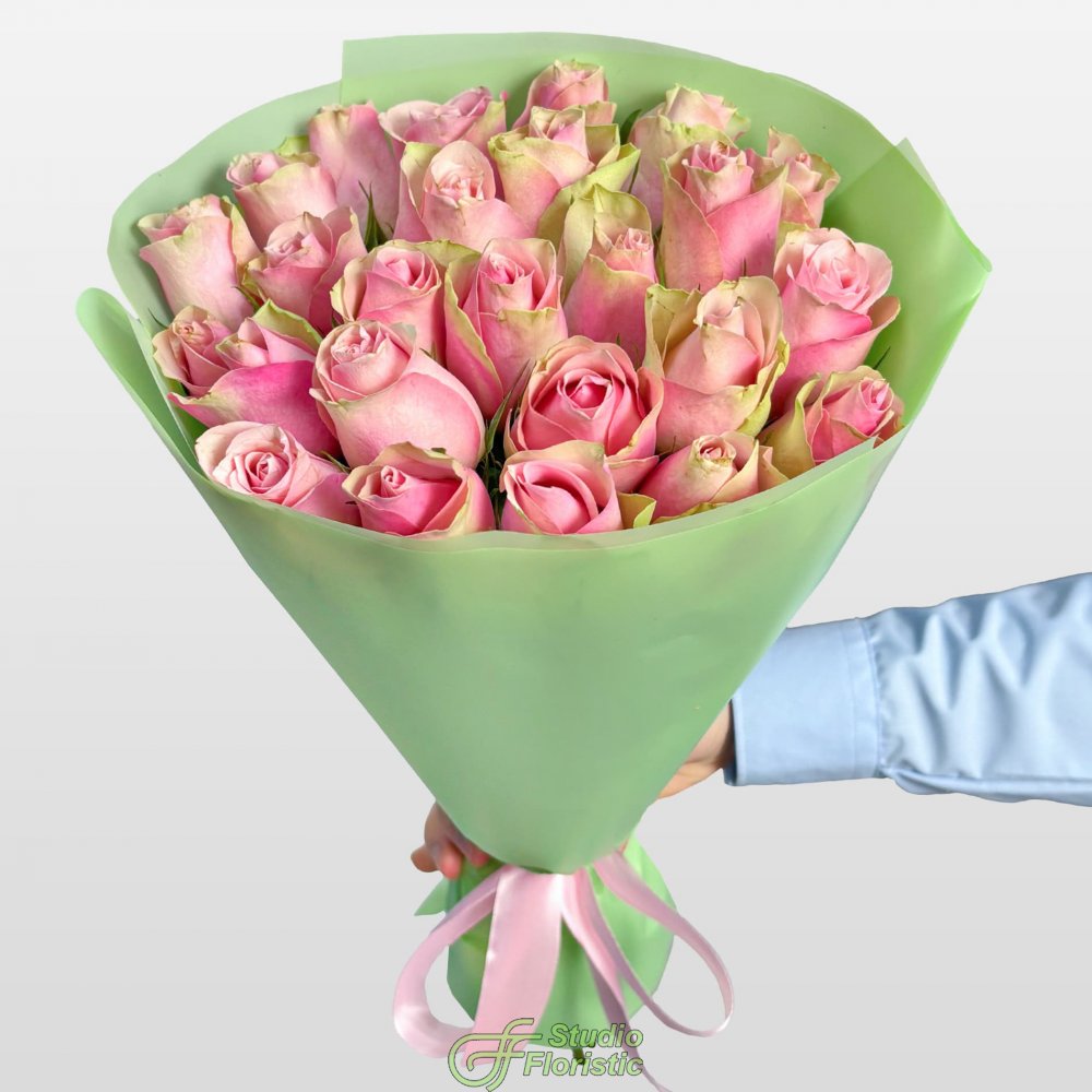 Букет из розовых Роз Кения 40 см 25 шт «Мелодия Сердца» Букет из розовых Роз Кения 40 см 25 шт «Мелодия Сердца»