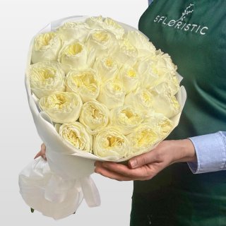 Букет из Пионовидных Роз Кения 25 шт «Панна Котта» Букет из Пионовидных Роз Кения 25 шт «Панна Котта»