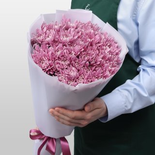 Букет из Сиреневых Кустовых Хризантем 15 шт «Аристократка» Букет из Сиреневых Кустовых Хризантем 15 шт «Аристократка»
