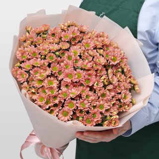 Букет из Персиковых Хризантем Сантини 25 шт «Персиковое облако» Букет из Персиковых Хризантем Сантини 25 шт «Персиковое облако»