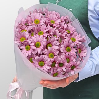 Букет из Розовых Кустовых Хризантем 9 шт «Кэнди» Букет из Розовых Кустовых Хризантем 9 шт «Кэнди»