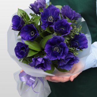 Букет из фиолетовых Анемонов «Ночная магия» Букет из фиолетовых Анемонов «Ночная магия»