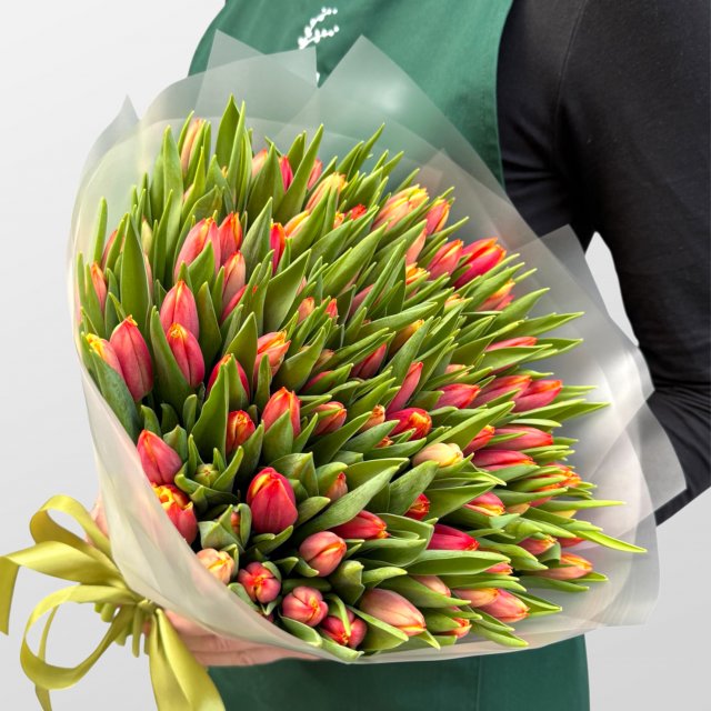Букет из Тюльпанов 101 шт «Аромат капели» Букет из Тюльпанов 101 шт «Аромат капели»